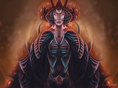 Queen Nasoir birth character digital digitalart fantasy illustration mother painting peterdimitrov photoshop queen royal