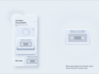 Old Retro Music Player App 90s adobe xd awesome casette classic clean concept design icons music neomorphism player retro skeuomorphism skills ui