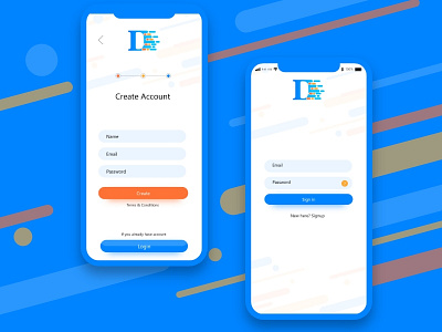 Sign up and Sign in screen Design concept cool creative design dribbble app iphone x mockup login login page login screen motion sign sign design sign in signup signup form signup screen simple ui
