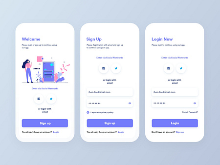 Login & Signup Process by Hiren Lakhara on Dribbble