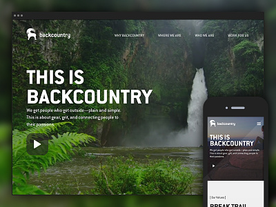This is Backcountry one page responsive video