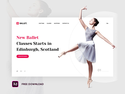 Ballet Dance Web Page ahmedabad design dance design dance home page dance landing page dance music dancer design inspiration download free xd dribbble free download free xd freebies ui ux ui ux design website inspiration