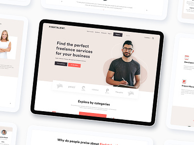 Freelancer Service FREE XD dribbble invite find job find talent free xd freelancer freelancer service home page hr hr management inspiration landing page template ui ux design web page website design