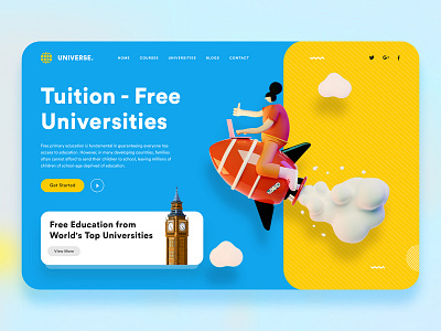 Education Platform Web Template education app education home page education landing page education platform web template freebies freexd ui ux design