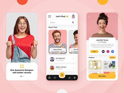 Find Designer App android mobile app app development application design community app designer app designer portfolio find designer app find job finder hr inspiration ios mobile app job app mobile app ui ux design