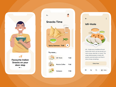 Snack & Food App android mobile app food food app free xd freebies hotel indian food ios mobile app mobile template restaurant snacks snacks app ui ux design