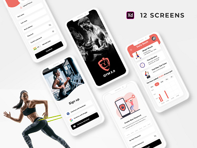 Gym Mobile App android mobile app exercise mobile app gym gym mobile app ios mobile app mobile app mobile application template ui ux design workout mobile app