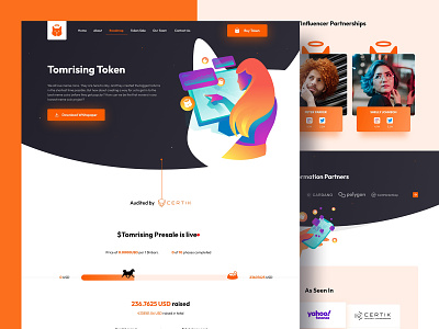 Crypto Token Landing Page crypto cryptocurrency landing page nft uiuxdesign web template website template