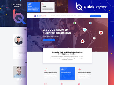 Quickbeyond Technology bacancy technology creative agency dribbble free graphic hello home page design homepage landing page logo mobile programming language software technology ui design ui ux design ux design web website design