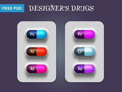 Designer Drugs PSD adobe xd after effects capsule capsules designer download dribbble drugs free free psd graphic illustrator inspiration light room medicine photoshop premiere pro psd tablet