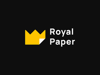 Royal Paper branding king logo logo logo 2020 logo mark logo new logo paper logo royal logo2020 logodesign logoking logopaper logoroyal logos logotype minimalism office paper yellow