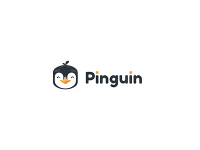 Pinguin logo branding flat icon illustration label logo logotype mark