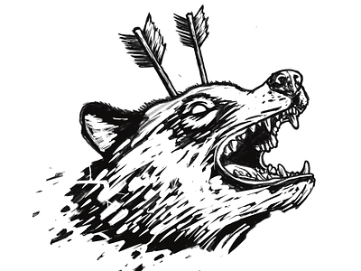 Doodles arrows art artwork death design dog illustration rabid savage wolf