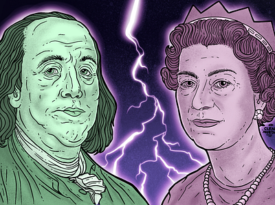 US v UK bills illustration illustrator money notes procreate queen uk usa washington