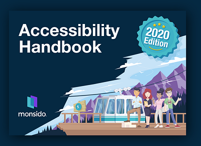 Accessibility Handbook accessibility character climbing design disability hiking illustration layout mountain team