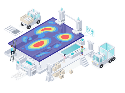 Monsido Heatmaps + Compliance shield character illustration isometric protection shield team ux work