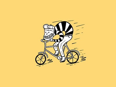 Bicycle dude bicycle bike dude funny illustration man playful simple