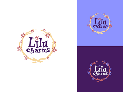 Lilu charms brand branding charms homemade logo logotype natural thorns typography