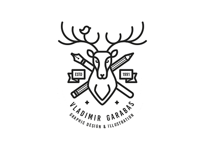 Personal logo branding deer identity illustration illustrator logo personal strokes