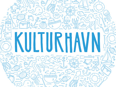 Kulturhavn Copenhagen illustration pattern poster sea