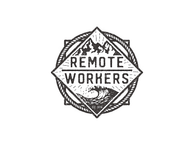 Remote Workers logo badge illustration logo logotype