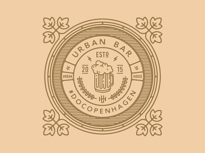 Urban bar bar coaster emblem illustration logo