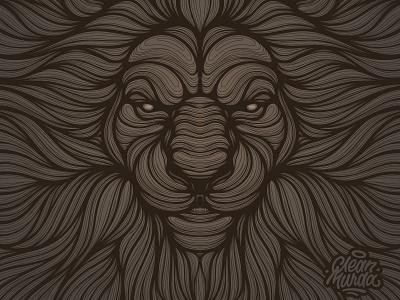 Pride art digital engraving illustration lion pride