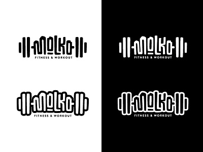 Molko logo custom fitness logo logotype typography workout