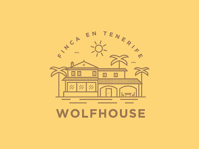 Wolfhouse logo beach house illustration logo simple