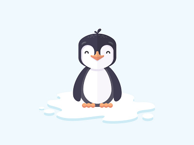 Penguin cute ice illustration north penguin pole