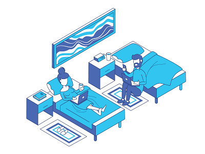 TeamGetaway illustration 1 accommodation illustration isometric office people work