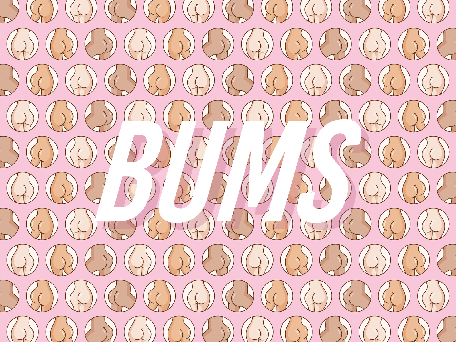 Butt pattern ass bum butt illustration pattern