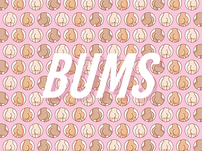 Butt pattern ass bum butt illustration pattern