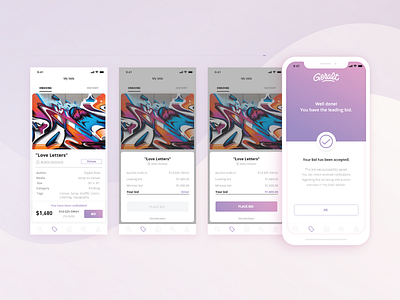 Geralt bid flow app bidding flow ios screen sucess ui ux
