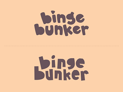 binge bunker logotype letter logo logotype playful typography