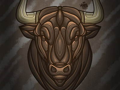 Bull illustration animal art artwork bull illustration ipad pro procreate symmetry tattoo