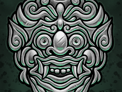 Barong mask art artwork bali barong demon illustration mask procreate tattoo