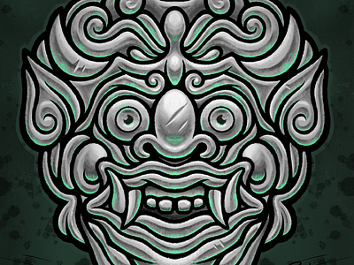 barong mask drawing