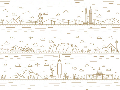 Landmarks illustration pt.3 city illustration landmark minimalistic popular simple stroke