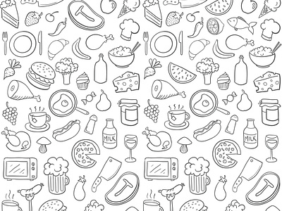 Food icons eat food icon icons illustration pattern set