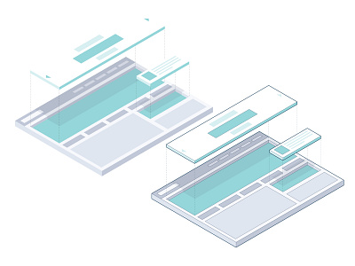 Isometric website layout illustration