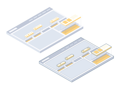 Isometric website layout illustration 2 isometric layout page web