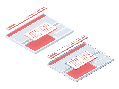 Isometric website layout illustration 3