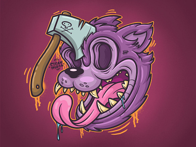 Hatchet Chop art axe cat character chop death graffiti illustration