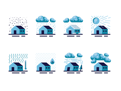 Weather Condition Icons cloudy dust humidity icon rain set snow sunny temperature weather wind