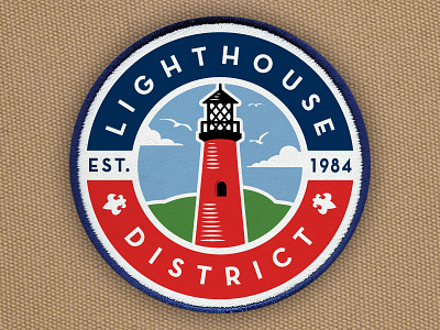2017 BSA Lighthouse District Rebrand bold boy scouts florida illustration lighthouse patch rebrand simple design