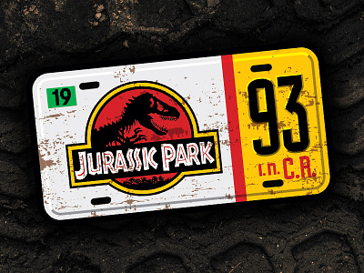 1993 Original Tribute Plate dinosaurs jeep jff jurassic park original quote vanity plate