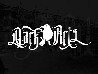 WIP - Dark Arts black crow design gothic illustration logo raven slabserif vector