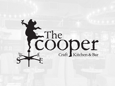 Cooper Craft Kitchen & Bar Logo bar brand cooper craft design farm to table hidden image kitchen logo martini pig restaurant