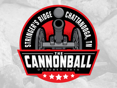 The Cannonball Run history red nose black stars tennessee medal badge circle logo cannonball cannon running